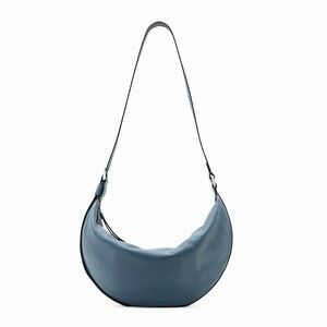 All Saints Half Moon Shoulder Bag in Steel Blue